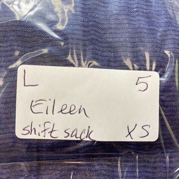 Eileen Fisher Dress Women XS Purple Shift Sundress Metallic Micro Stripe Pockets - Picture 13 of 13